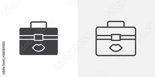 Big makeup box icon set for ui designs on white background