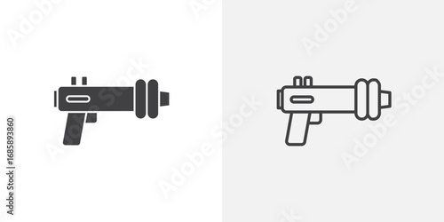 Blaster icon set for ui designs on white background