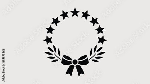 Star wreath bow leaves celebration decoration holiday festive elegant award