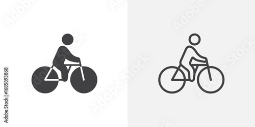 Bicycle rider icon set for ui designs on white background