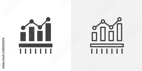 Benchmarking icon set for ui designs on white background