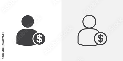 Beneficiary icon set for ui designs on white background