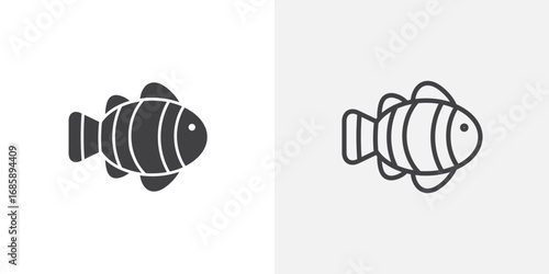 Clownfish icon set for ui designs on white background