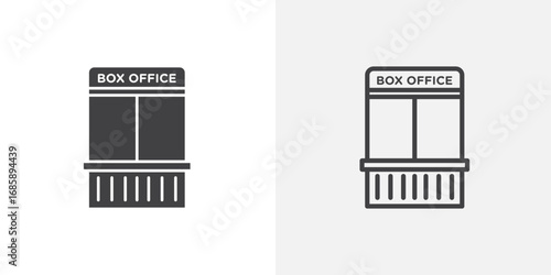 Box office icon set for ui designs on white background