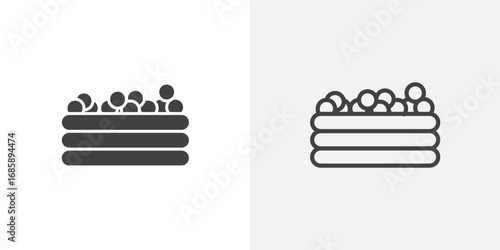 Ball pit icon set for ui designs on white background