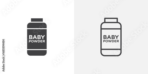 Baby powder icon set for ui designs on white background
