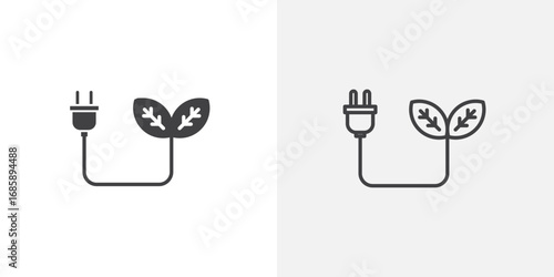 Biomass energy icon set for ui designs on white background