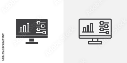 Admin panel icon set for ui designs on white background