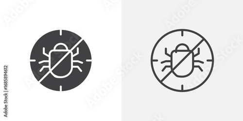 Debug icon set for ui designs on white background