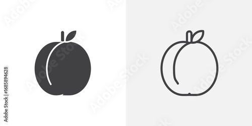 Apricot icon set for ui designs on white background