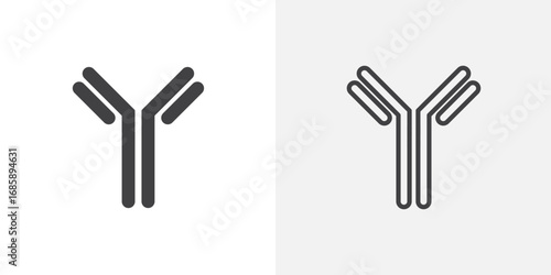 Antibody icon set for ui designs on white background