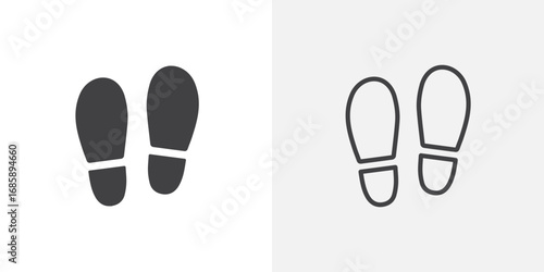 Footprint icon set for ui designs on white background