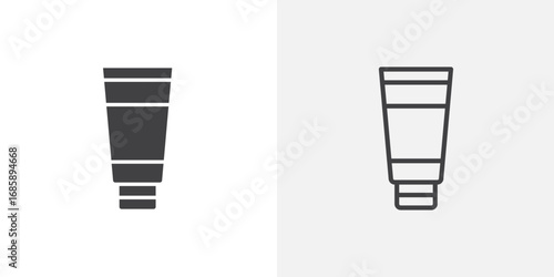 Cream tube icon set for ui designs on white background