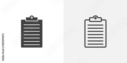 Clipboard icon set for ui designs on white background