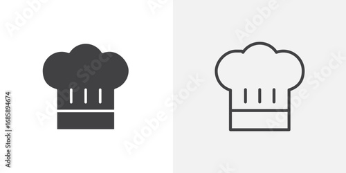Chef hat icon set for ui designs on white background