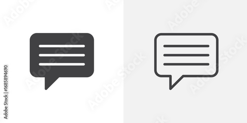 Comment icon set for ui designs on white background