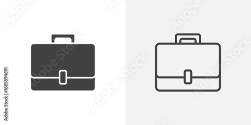 Briefcase icon set for ui designs on white background