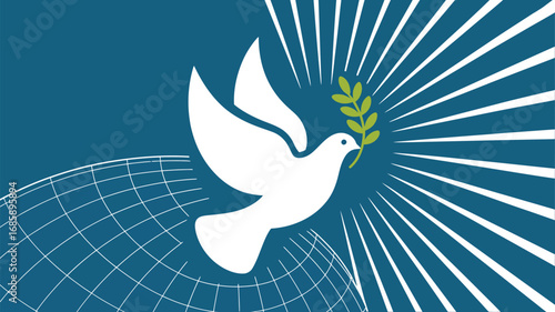 Peace dove olive branch world hope freedom harmony unity symbol global future love