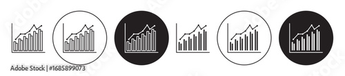 Growth chart Icon collection for ui on white background
