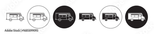Food truck Icon collection for ui on white background