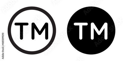 TM trademark Icon collection for ui on white background