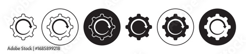 Recovery gear Icon collection for ui on white background