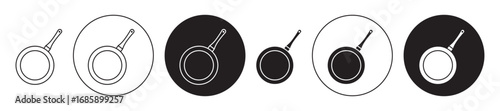 Frying pan Icon collection for ui on white background
