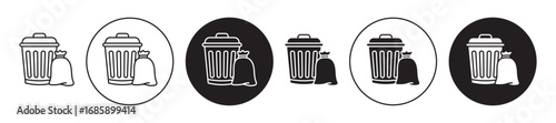 Trash Icon collection for ui on white background