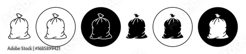 Trash bag Icon collection for ui on white background