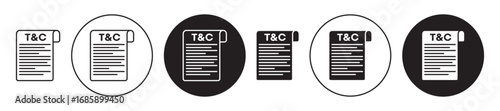Terms and Conditions Icon collection for ui on white background