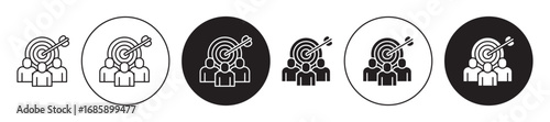 Target audience Icon collection for ui on white background