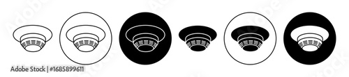 Smoke detector Icon collection for ui on white background
