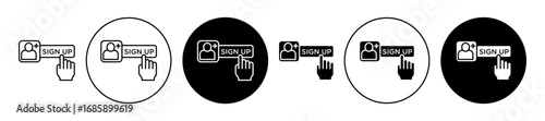 Signup Icon collection for ui on white background