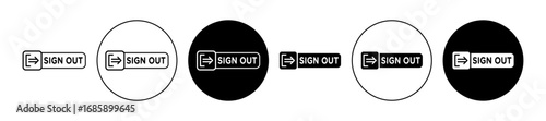Sign out Icon collection for ui on white background