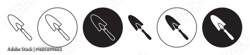 Shovel Icon collection for ui on white background