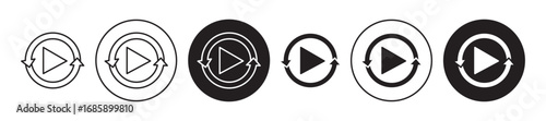 Replay Icon collection for ui on white background