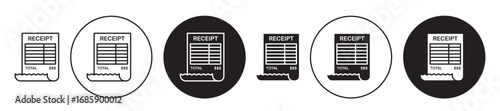 Paper check receipt Icon collection for ui on white background