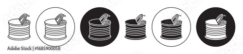 Open tin can Icon collection for ui on white background