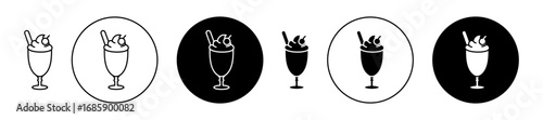 Milk shake Icon collection for ui on white background