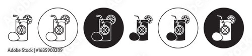 Lemonade Icon collection for ui on white background