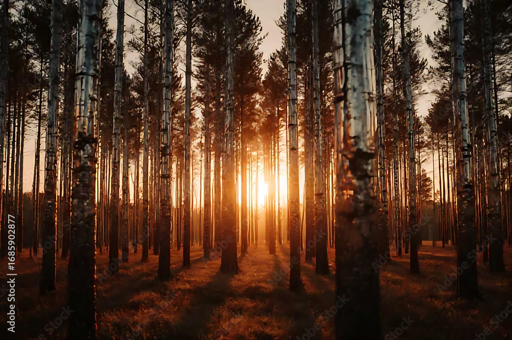 Obraz premium sunset in the park