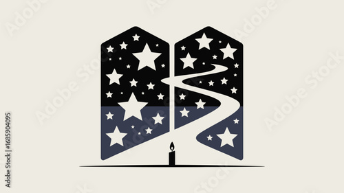 Stars night sky candle light path guidance hope inspiration faith journey dreamscape