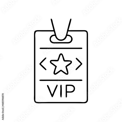 VIP pass icon design in minimalistic style