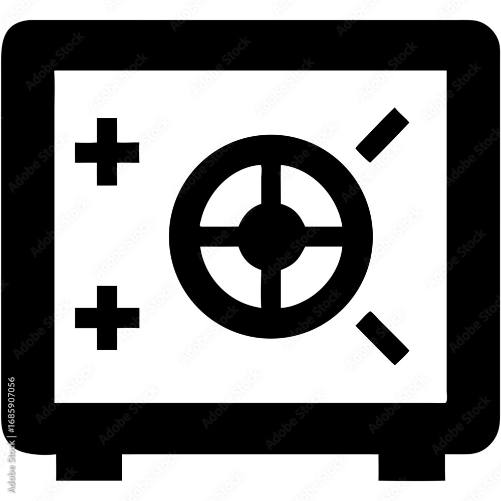 Fototapeta premium Vector icon of a vault door symbolizing security and protection
