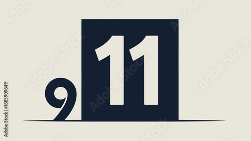 Nine eleven numbers digits numeral mathematics counting symbol sign dark box