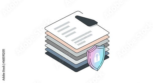 Secure your sensitive documents with this professional data protection shield icon