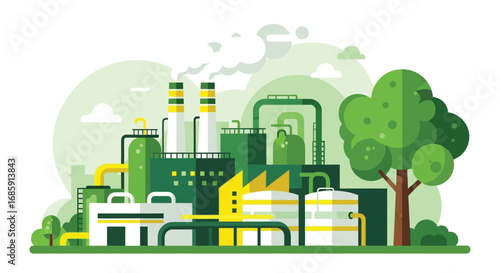 Industrial Factory with Emission and Environmental Focus
