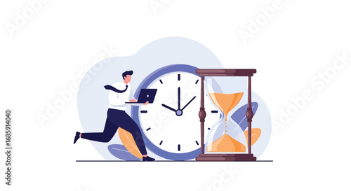 Time Management and Efficiency - Businessman on the Move