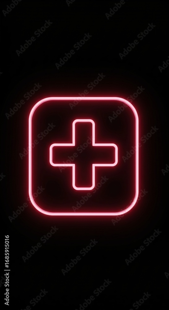 Fototapeta premium Modern Digital Health Icon Plus