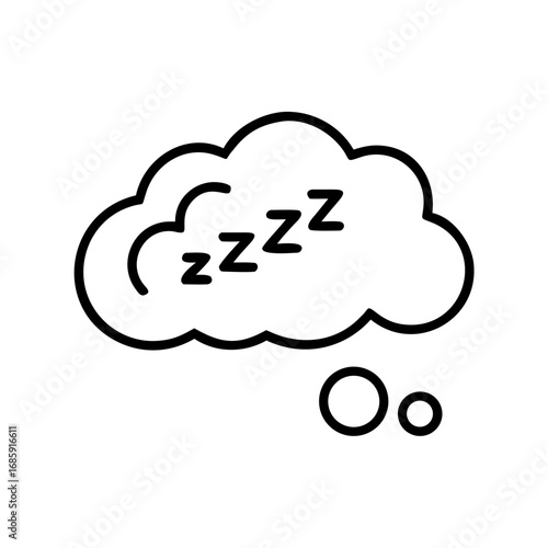 Sleep thought bubble icon with relaxation and dreaming concept  